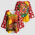 Spain Christmas Kimono Sleeve Blouse with Tio de Nadal Log Snowflakes Spanish Flag and Holiday Wreath - Wonder Print Shop