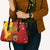 Spain Christmas Leather Bag with Tio de Nadal Log Snowflakes Spanish Flag and Holiday Wreath - Wonder Print Shop