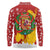 Spain Christmas Long Sleeve Polo Shirt with Tio de Nadal Log Snowflakes Spanish Flag and Holiday Wreath - Wonder Print Shop