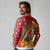 Spain Christmas Long Sleeve Polo Shirt with Tio de Nadal Log Snowflakes Spanish Flag and Holiday Wreath - Wonder Print Shop