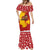 Spain Christmas Mermaid Dress with Tio de Nadal Log Snowflakes Spanish Flag and Holiday Wreath - Wonder Print Shop