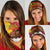 Spain Christmas Neck Gaiter with Tio de Nadal Log Snowflakes Spanish Flag and Holiday Wreath - Wonder Print Shop