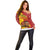 Spain Christmas Off Shoulder Sweater with Tio de Nadal Log Snowflakes Spanish Flag and Holiday Wreath - Wonder Print Shop