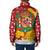 Spain Christmas Padded Jacket with Tio de Nadal Log Snowflakes Spanish Flag and Holiday Wreath - Wonder Print Shop