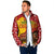 Spain Christmas Padded Jacket with Tio de Nadal Log Snowflakes Spanish Flag and Holiday Wreath - Wonder Print Shop