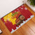 Spain Christmas Rubber Doormat with Tio de Nadal Log Snowflakes Spanish Flag and Holiday Wreath - Wonder Print Shop