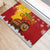 Spain Christmas Rubber Doormat with Tio de Nadal Log Snowflakes Spanish Flag and Holiday Wreath - Wonder Print Shop