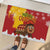 Spain Christmas Rubber Doormat with Tio de Nadal Log Snowflakes Spanish Flag and Holiday Wreath - Wonder Print Shop