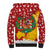 Spain Christmas Sherpa Hoodie with Tio de Nadal Log Snowflakes Spanish Flag and Holiday Wreath - Wonder Print Shop
