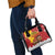 Spain Christmas Shoulder Handbag with Tio de Nadal Log Snowflakes Spanish Flag and Holiday Wreath - Wonder Print Shop