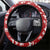 Spain Christmas Steering Wheel Cover with Tio de Nadal Log Snowflakes Spanish Flag and Holiday Wreath - Wonder Print Shop