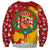 Spain Christmas Sweatshirt with Tio de Nadal Log Snowflakes Spanish Flag and Holiday Wreath - Wonder Print Shop