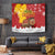 Spain Christmas Tapestry with Tio de Nadal Log Snowflakes Spanish Flag and Holiday Wreath - Wonder Print Shop