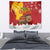 Spain Christmas Tapestry with Tio de Nadal Log Snowflakes Spanish Flag and Holiday Wreath - Wonder Print Shop