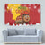 Spain Christmas Tapestry with Tio de Nadal Log Snowflakes Spanish Flag and Holiday Wreath - Wonder Print Shop