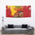 Spain Christmas Tapestry with Tio de Nadal Log Snowflakes Spanish Flag and Holiday Wreath - Wonder Print Shop