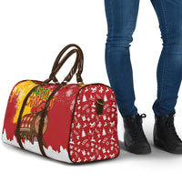 Spain Christmas Travel Bag with Tio de Nadal Log Snowflakes Spanish Flag and Holiday Wreath - Wonder Print Shop
