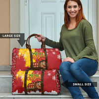 Spain Christmas Travel Bag with Tio de Nadal Log Snowflakes Spanish Flag and Holiday Wreath - Wonder Print Shop