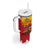 Spain Christmas Tumbler With Handle with Tio de Nadal Log Snowflakes Spanish Flag and Holiday Wreath - Wonder Print Shop