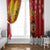 Spain Christmas Window Curtain with Tio de Nadal Log Snowflakes Spanish Flag and Holiday Wreath - Wonder Print Shop