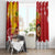 Spain Christmas Window Curtain with Tio de Nadal Log Snowflakes Spanish Flag and Holiday Wreath - Wonder Print Shop