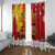 Spain Christmas Window Curtain with Tio de Nadal Log Snowflakes Spanish Flag and Holiday Wreath - Wonder Print Shop