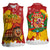 Spain Christmas Women Sleeveless Polo Shirt with Tio de Nadal Log Snowflakes Spanish Flag and Holiday Wreath - Wonder Print Shop