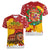 Spain Christmas Women V-Neck T-Shirt with Tio de Nadal Log Snowflakes Spanish Flag and Holiday Wreath - Wonder Print Shop