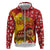 Spain Christmas Zip Hoodie with Tio de Nadal Log Snowflakes Spanish Flag and Holiday Wreath - Wonder Print Shop