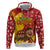 Spain Christmas Zip Hoodie with Tio de Nadal Log Snowflakes Spanish Flag and Holiday Wreath - Wonder Print Shop