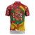 Spain Christmas Zipper Polo Shirt with Tio de Nadal Log Snowflakes Spanish Flag and Holiday Wreath - Wonder Print Shop