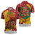 Spain Christmas Zipper Polo Shirt with Tio de Nadal Log Snowflakes Spanish Flag and Holiday Wreath - Wonder Print Shop