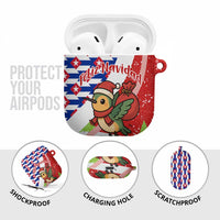 Cuba Christmas AirPods Case with Santa Hummingbird Cuban Flag Feliz Navidad and Snowflake - Wonder Print Shop