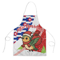 Cuba Christmas Apron with Santa Hummingbird Cuban Flag Feliz Navidad and Snowflake - Wonder Print Shop