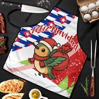 Cuba Christmas Apron with Santa Hummingbird Cuban Flag Feliz Navidad and Snowflake - Wonder Print Shop