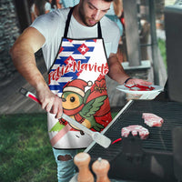Cuba Christmas Apron with Santa Hummingbird Cuban Flag Feliz Navidad and Snowflake - Wonder Print Shop