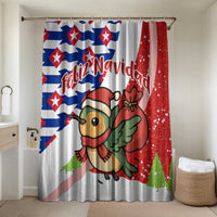 Cuba Christmas Bathroom Set with Santa Hummingbird Cuban Flag Feliz Navidad and Snowflake - Wonder Print Shop
