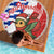 Cuba Christmas Beach Blanket with Santa Hummingbird Cuban Flag Feliz Navidad and Snowflake - Wonder Print Shop