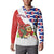 Cuba Christmas Button Sweatshirt with Santa Hummingbird Cuban Flag Feliz Navidad and Snowflake - Wonder Print Shop