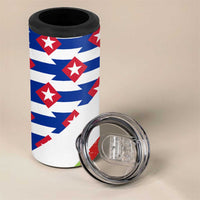 Cuba Christmas 4 in 1 Can Cooler Tumbler with Santa Hummingbird Cuban Flag Feliz Navidad and Snowflake - Wonder Print Shop