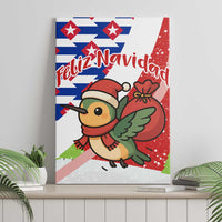 Cuba Christmas Canvas Wall Art with Santa Hummingbird Cuban Flag Feliz Navidad and Snowflake - Wonder Print Shop