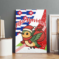 Cuba Christmas Canvas Wall Art with Santa Hummingbird Cuban Flag Feliz Navidad and Snowflake - Wonder Print Shop