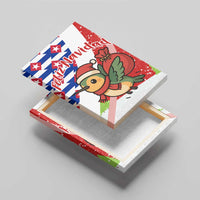 Cuba Christmas Canvas Wall Art with Santa Hummingbird Cuban Flag Feliz Navidad and Snowflake - Wonder Print Shop