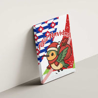 Cuba Christmas Canvas Wall Art with Santa Hummingbird Cuban Flag Feliz Navidad and Snowflake - Wonder Print Shop