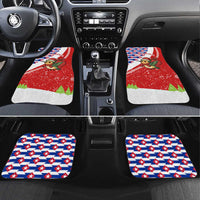 Cuba Christmas Car Mats with Santa Hummingbird Cuban Flag Feliz Navidad and Snowflake - Wonder Print Shop