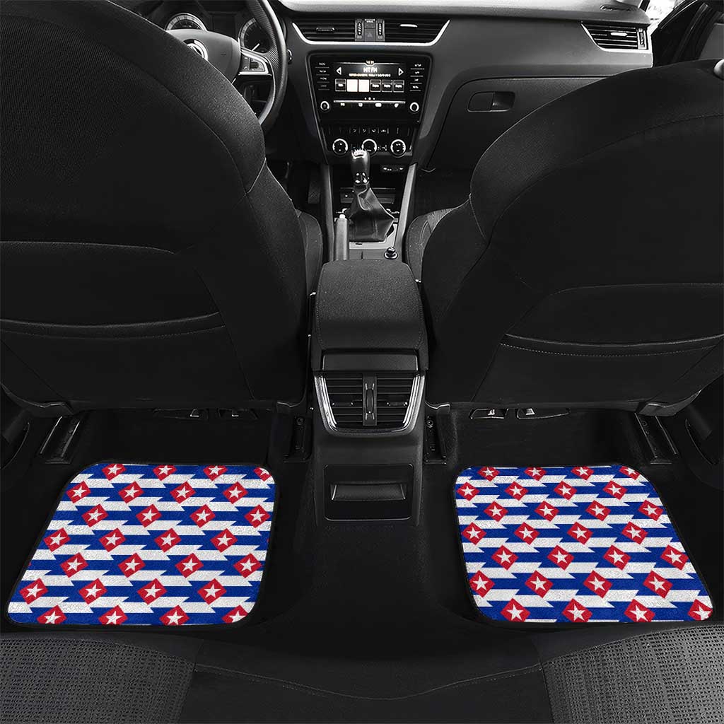 Cuba Christmas Car Mats with Santa Hummingbird Cuban Flag Feliz Navidad and Snowflake - Wonder Print Shop