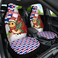 Cuba Christmas Car Seat Cover with Santa Hummingbird Cuban Flag Feliz Navidad and Snowflake - Wonder Print Shop