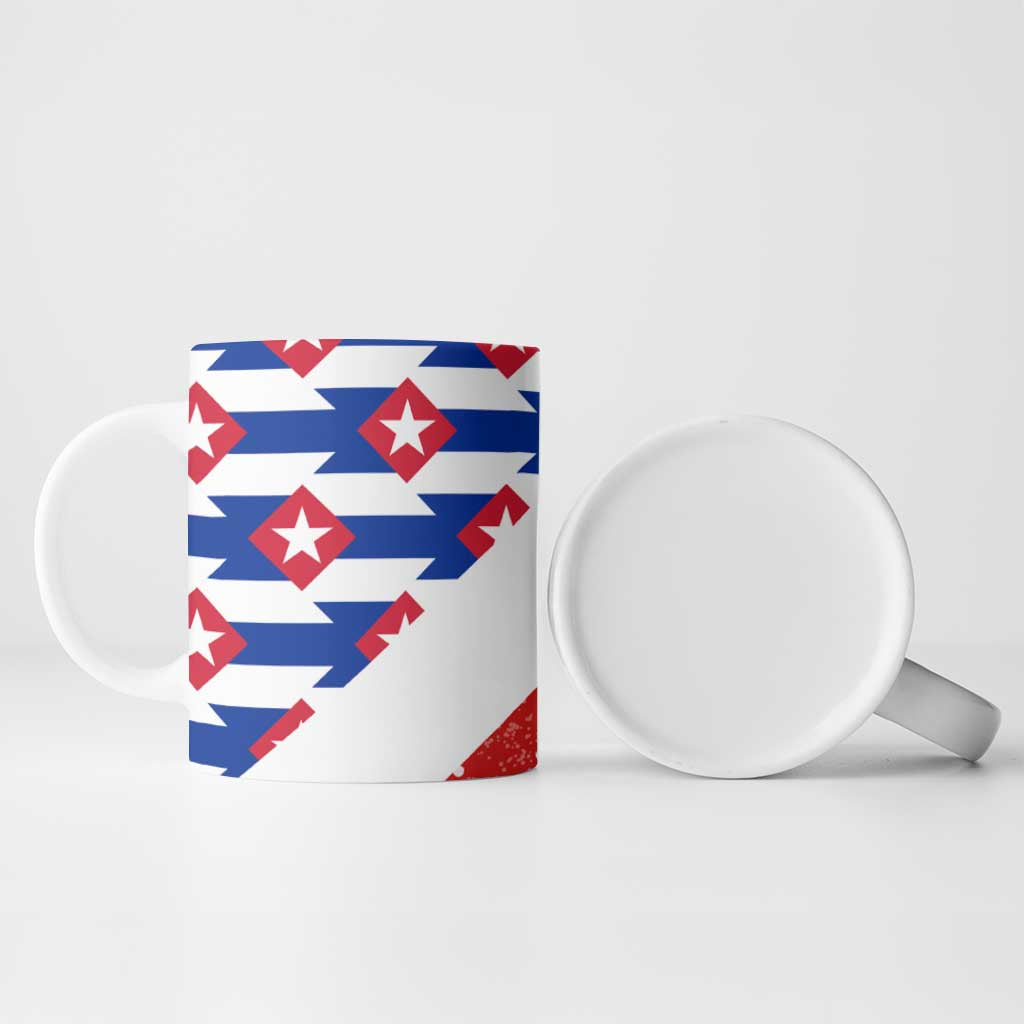 Cuba Christmas Ceramic Mug with Santa Hummingbird Cuban Flag Feliz Navidad and Snowflake - Wonder Print Shop