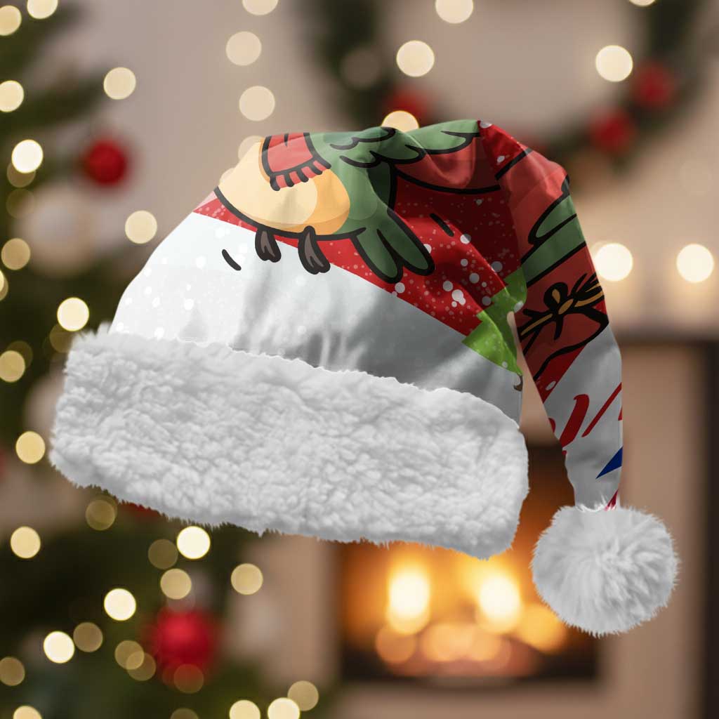 Cuba Christmas Santa Hat with Santa Hummingbird Cuban Flag Feliz Navidad and Snowflake - Wonder Print Shop