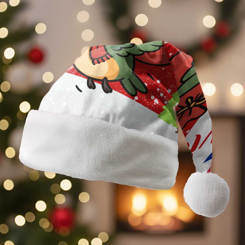 Cuba Christmas Santa Hat with Santa Hummingbird Cuban Flag Feliz Navidad and Snowflake - Wonder Print Shop